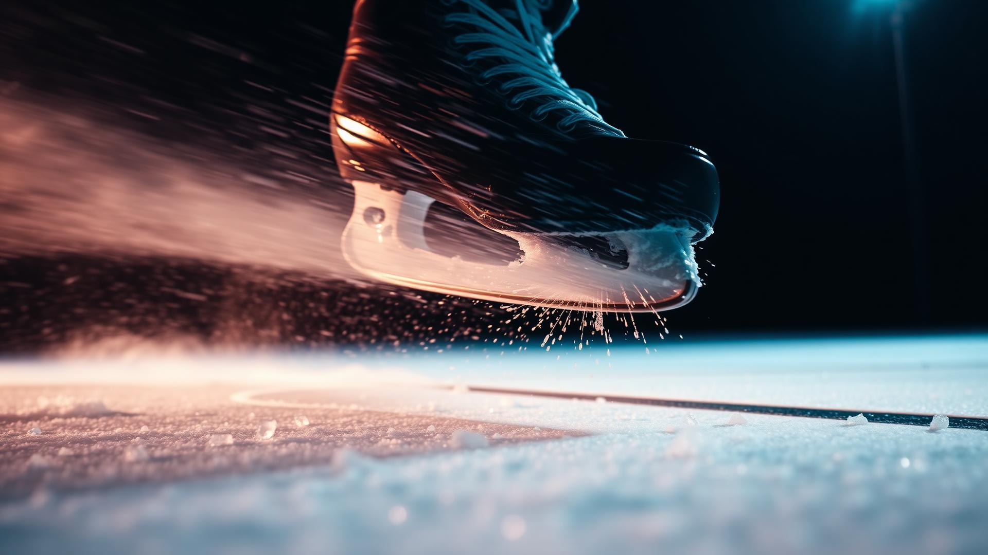 Skate blade carving ice
